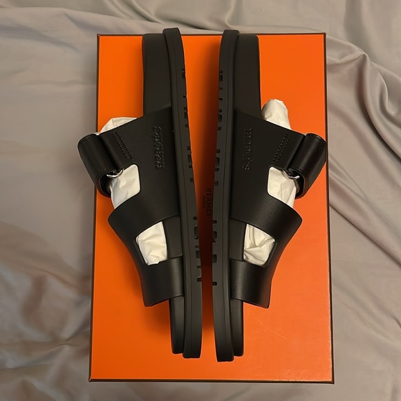 Authentic New Hermes H Leather Dad sandals - Picture 3 of 13